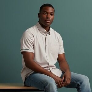 Robert Graham Mens Pink XL Shirt Short Sleeve Button Down Multi